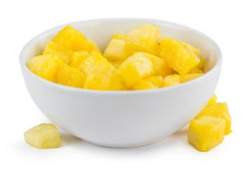 Pineapple (sliced) isolated on white background