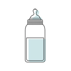 watercolor painted silhouette of baby bottle