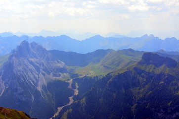 view of the Italian Dolomites protected by UNESCO