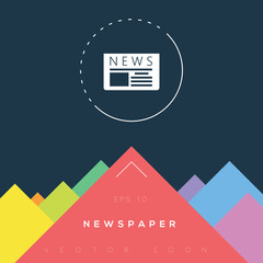 Newspaper icon design on modern flat background
