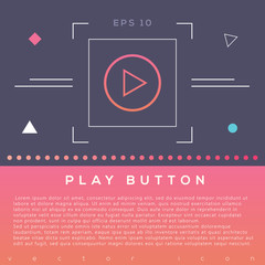 Play button icon design on modern flat background