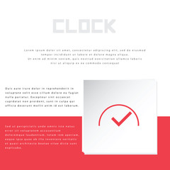 Clock icon design on modern flat background