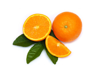 Fresh orange sliced on white background