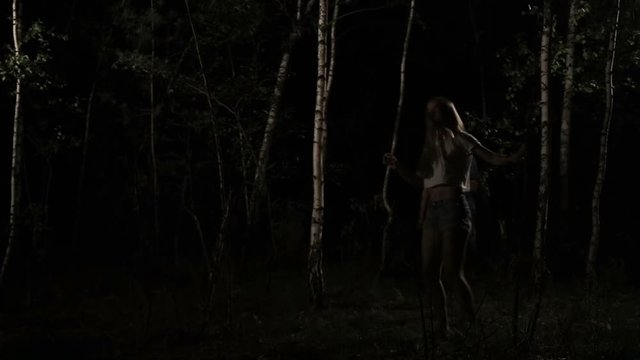 Girl attacked by sexual maniac in forest at night