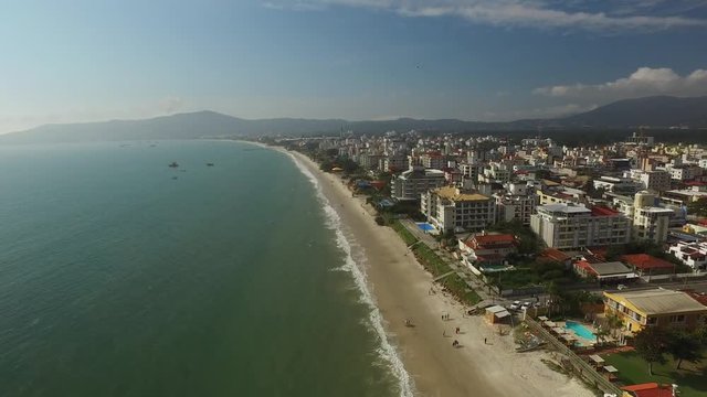 Aerial view Canavieiras beach, Florianopolis. July, 2017 