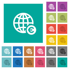 Online Euro payment square flat multi colored icons