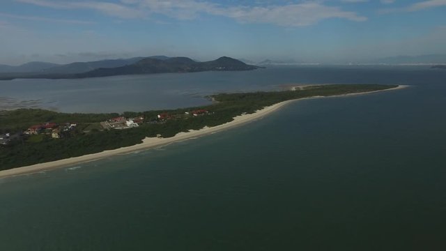 Aerial view Daniela Beach in Florianopolis, Brazil. July, 2017.