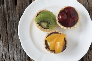 Top view of fruit tarts