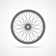 Bicycle wheel icon. Vector illustration.