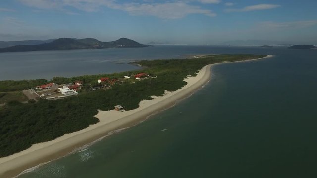Aerial view Daniela Beach in Florianopolis, Brazil. July, 2017.