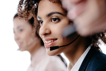 operator working with headset