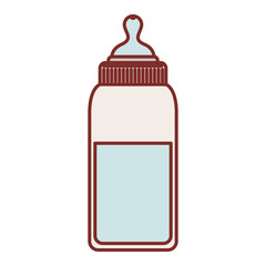 Fototapeta premium color silhouette with thick contour of bottle baby with pacifier