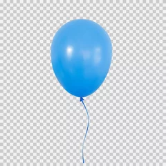 Fotobehang Blue helium balloon isolated on transparent background. © fosin