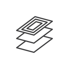 Layers line icon, outline vector sign, linear style pictogram isolated on white. Symbol, logo illustration. Editable stroke. Pixel perfect vector graphics