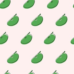 Seamless pattern with silhouettes of apple slices. Vector illustration.