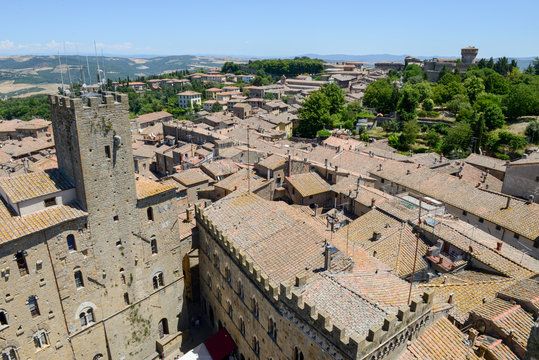 Panoramic view at the old town of Volterra on Italy