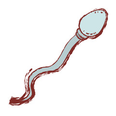 color silhouette with blurred contour of side view spermatozoon