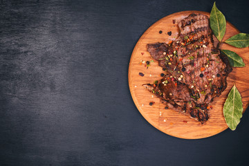 Pieces of veal roasted on the grill