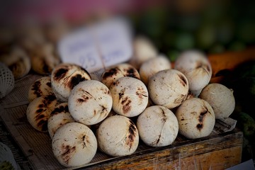 Sky and sugar palm tree.