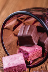 currant souffle candy Bird's milk in chocolate