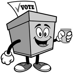 Ballot Box with Water Illustration
