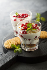 Dessert with biscuits and cream