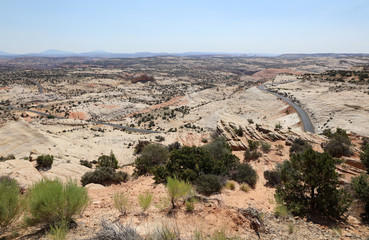 Road through Capitol Reef National Park. Utah. USA