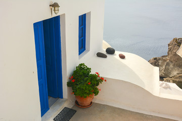 Scenic architecture of the houses on the Greek island of Santorini