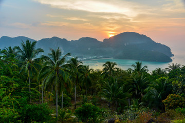 sunset,  Phi Phi Islands are a small archipelago in the Andaman Sea, belonging to the Thai province...