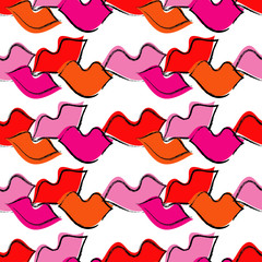 Seamless pattern with lips. Pop art style. Cloth design, wallpaper. Textile rapport.