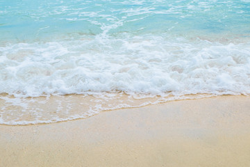 Fototapeta na wymiar soft wave on sandy beach.