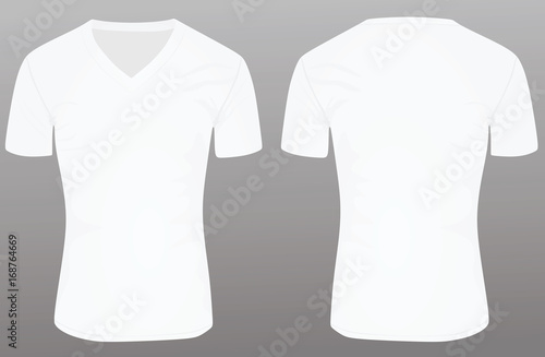 Download "White v-neck t shirt template. vector illustration" Stock ...