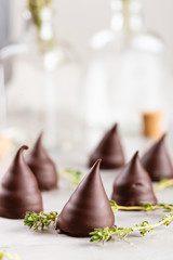 Homemade praline chocolate candies