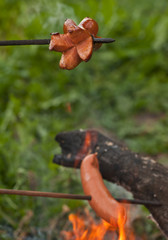 Sausages on a stick