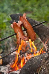 Sausages on a stick
