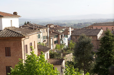 Houses of old Siena, Tuscany, Italy
