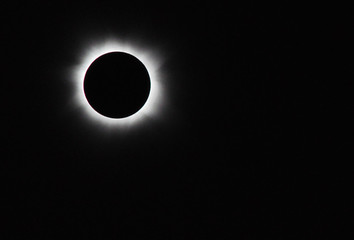 Total solar eclipse, photograph of the phenomenon, Fiji Island year 2012