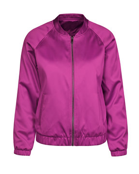 Violet hot pink bomber jacket isolated on white