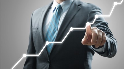 Businessman and chart.