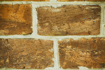 vintage red brick wall background. Close up