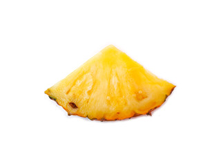Pineapple slice on white background