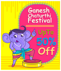 Fototapeta premium illustration of Lord Ganpati background for Ganesh Chaturthi 
