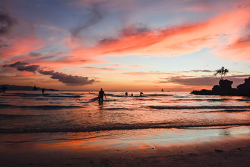 Obraz premium Tropical beach of the Philippines in Asia on the island of Boracay