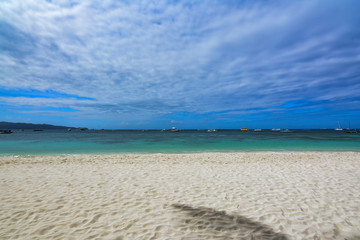 Tropical beach of Boracay island in the Philippines in Asia