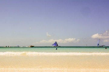 Tropical beach of Boracay island in the Philippines in Asia