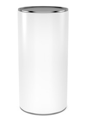 Blank cylindrical package with metal cap mockup template