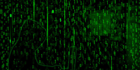 Conceptual image of hacker. Connected background & wallpaper