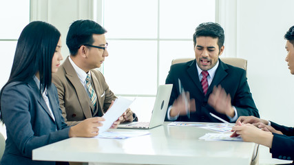 The executive director has upset in the meeting