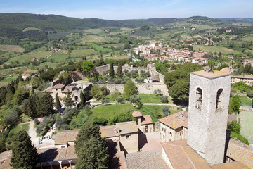 Fototapeta na wymiar Rocca of Montestaffoli in San Gimignano, Tuscany, Italy