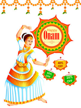 Happy Onam Big Shopping Sale Advertisement background